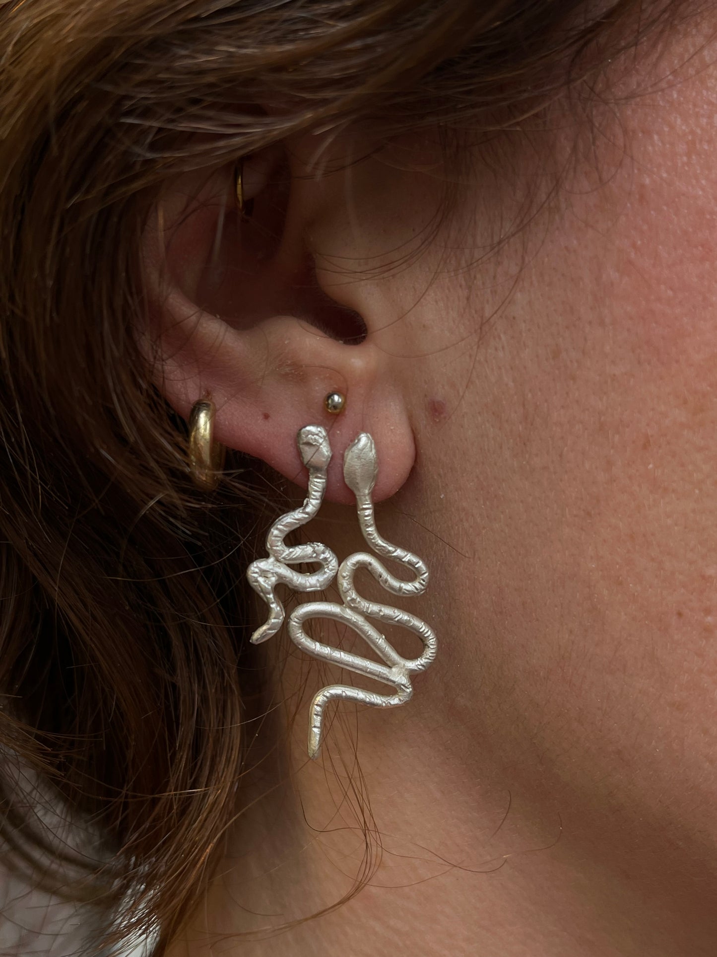 Amethyst Snake Earrings