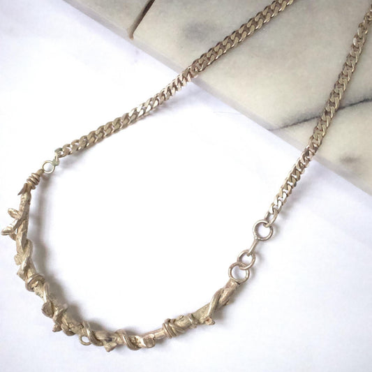 handmade statement necklace silver 