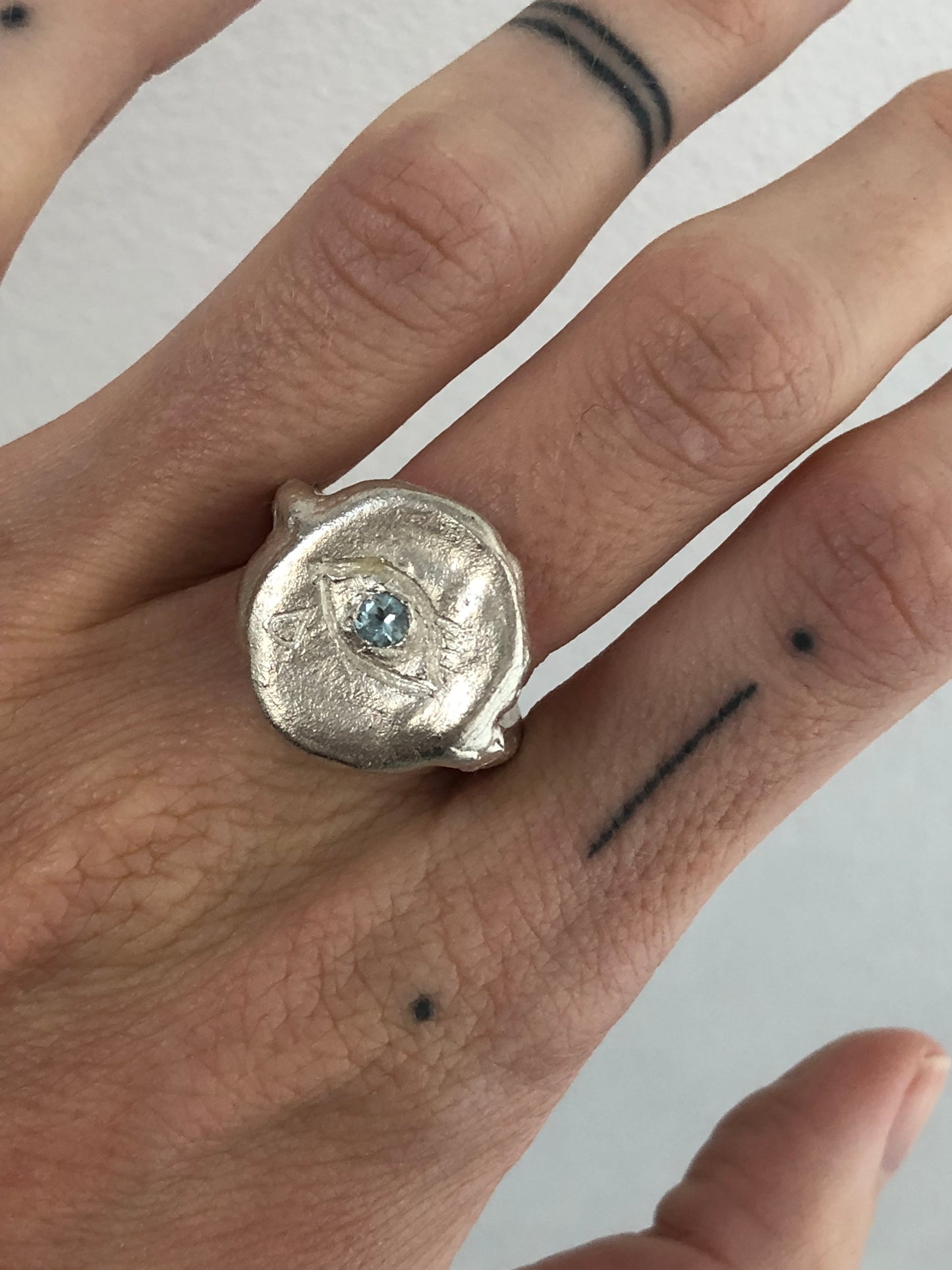 Aquamarine Lacrimosa Ring